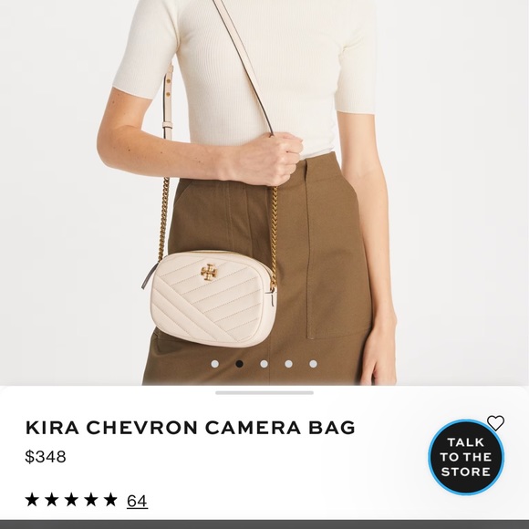Tory Burch Kira Chevron Camera Bag, Cream - Picture 7 of 12
